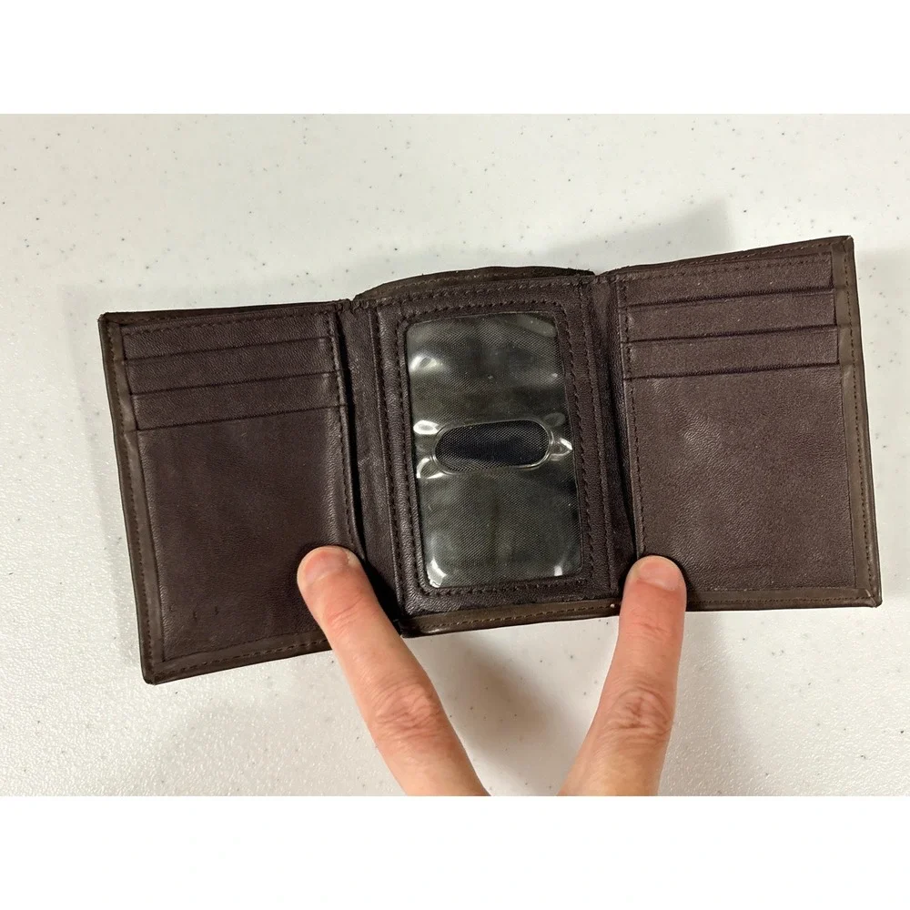 Nocona Leather Mens Trifold Wallet Mossy Oak Break-Up Camo Brown Western Hunting